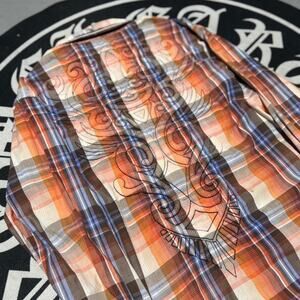 Orange and Blue Roar Embroidered Western Shirt